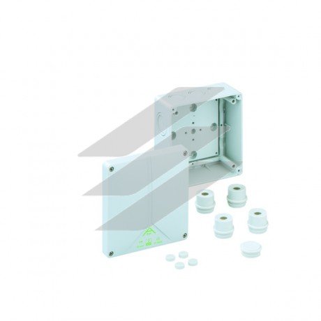 Розподільча коробка Abox 100-L (140х140х79), порожня, полістирол, введеня-12 місць (2-М20, 3-М25/М32, 5-М25/М32, 2-М20/М25 на днищі), IP65, Spelsberg